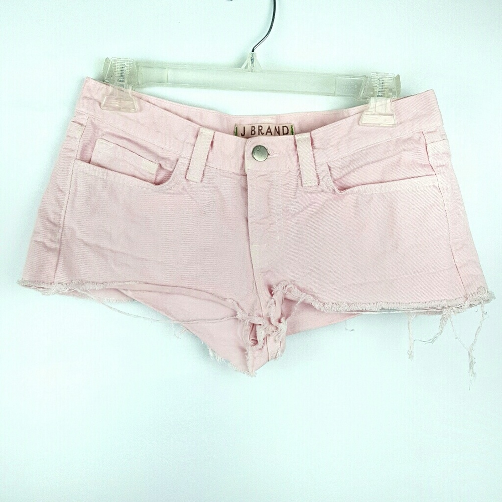 J Brand Pink Ditressed Cut off mini shorts